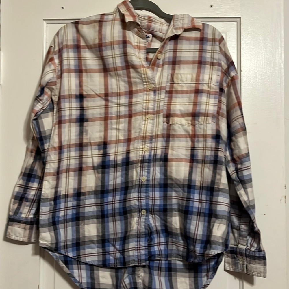 Bleach dyed Boyfriend Flannel